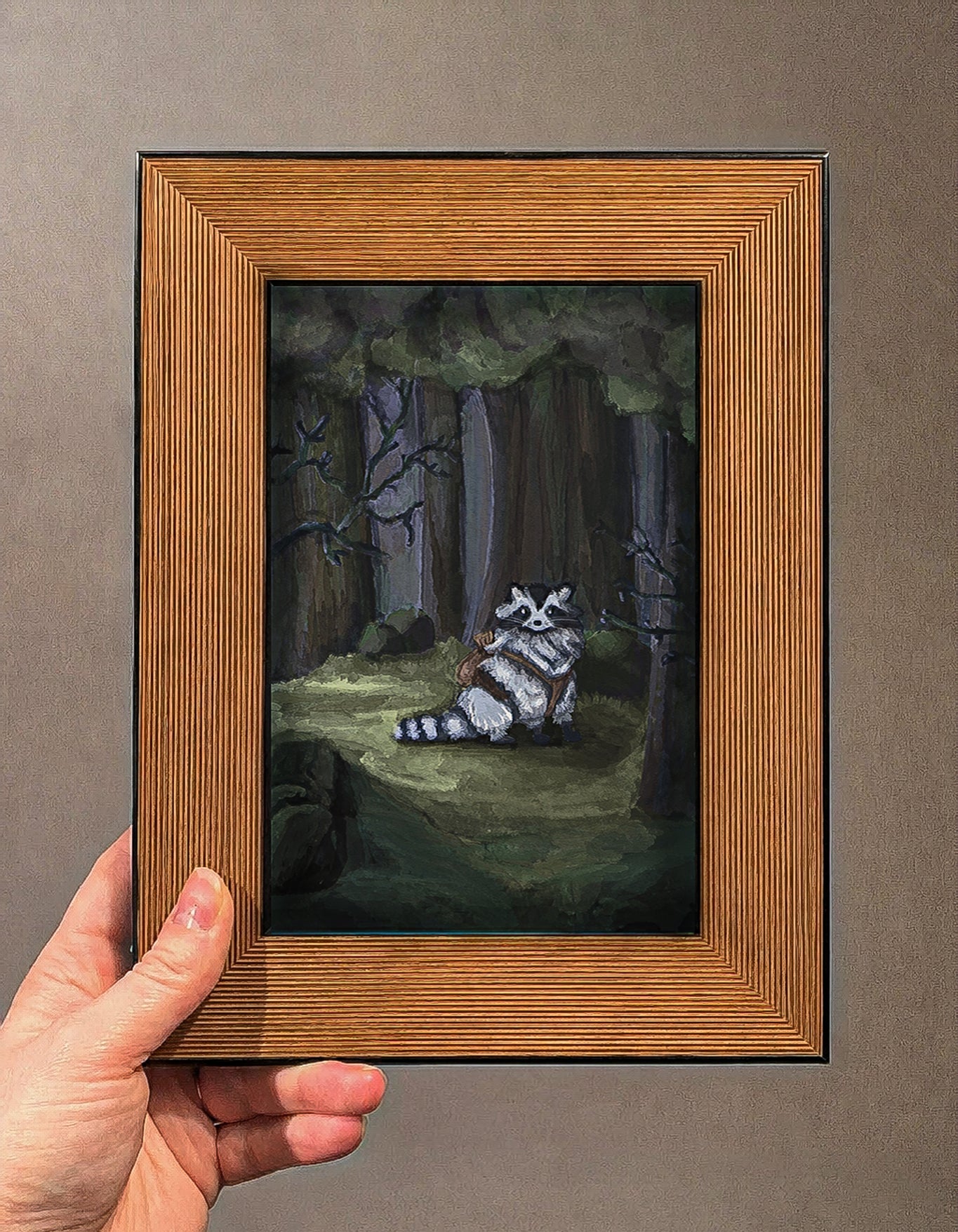 Wasbeer in het bos print